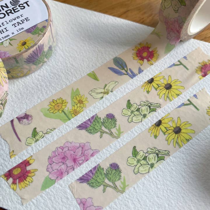 Watercolor Wildflower Washi Tape