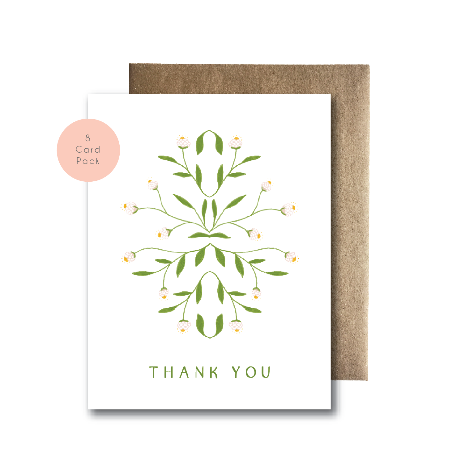 8 Card Boxed Set - Thank You Floral Symmetry | BIMA Museum Store