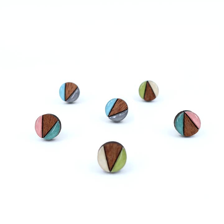 Color Block Post Earrings