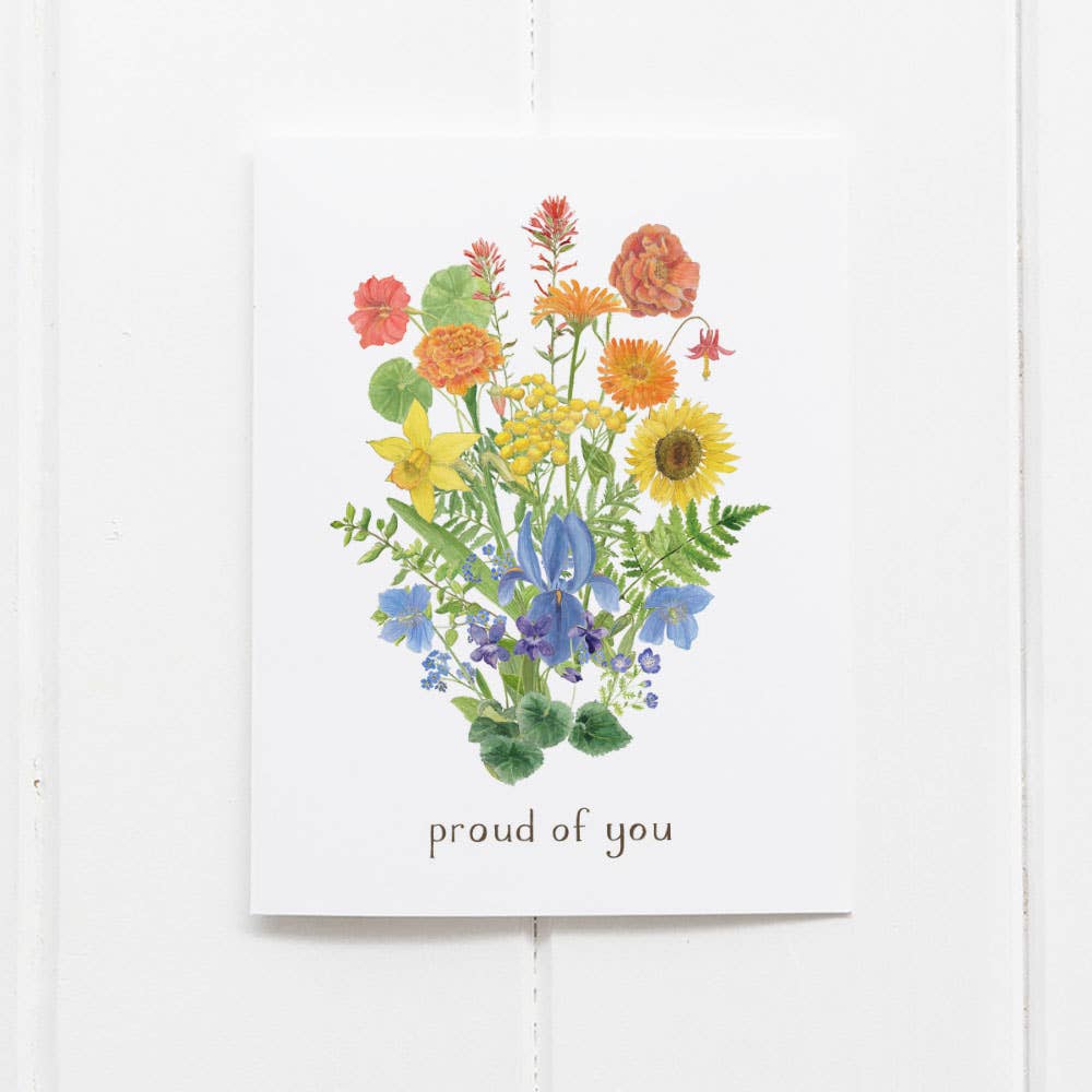 Gay Pride Bouquet Card, LGBTQ Pride Floral Greeting Card