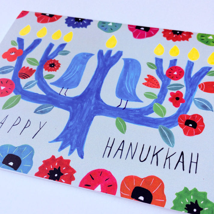 Menorah Tree Hanukkah Card