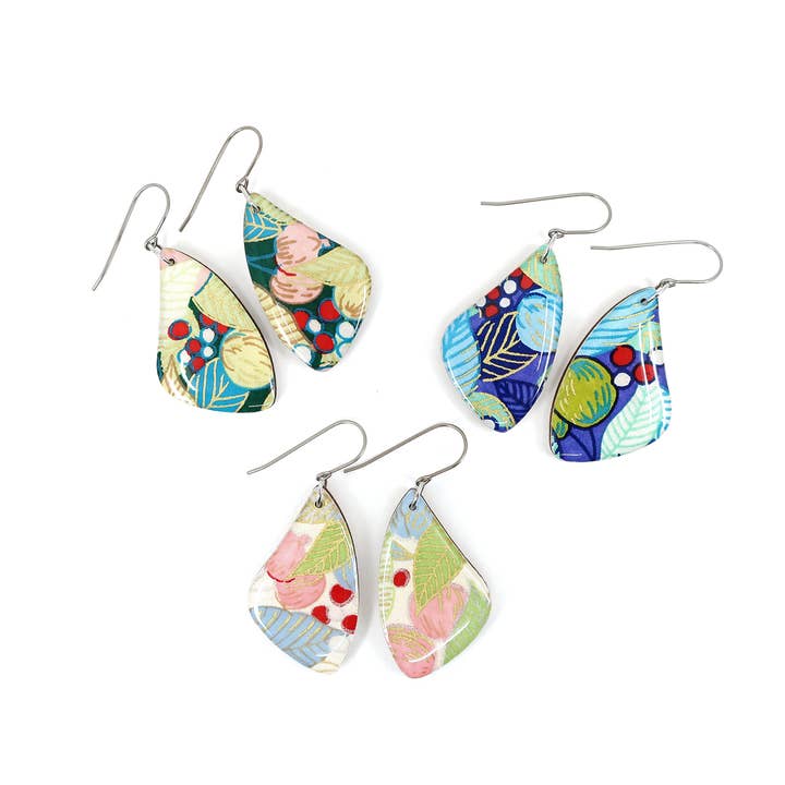 Leaf and Fruit Dangle Earrings