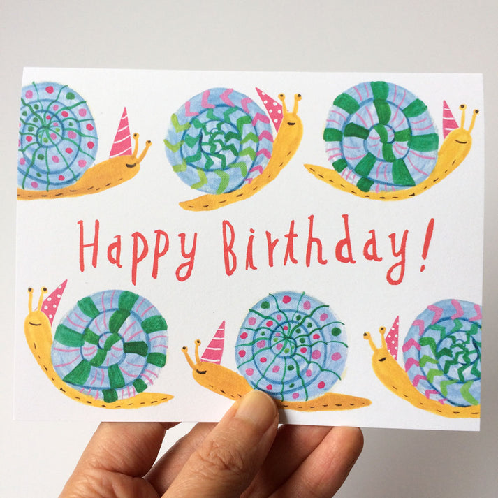 Party Snail Birthday Card