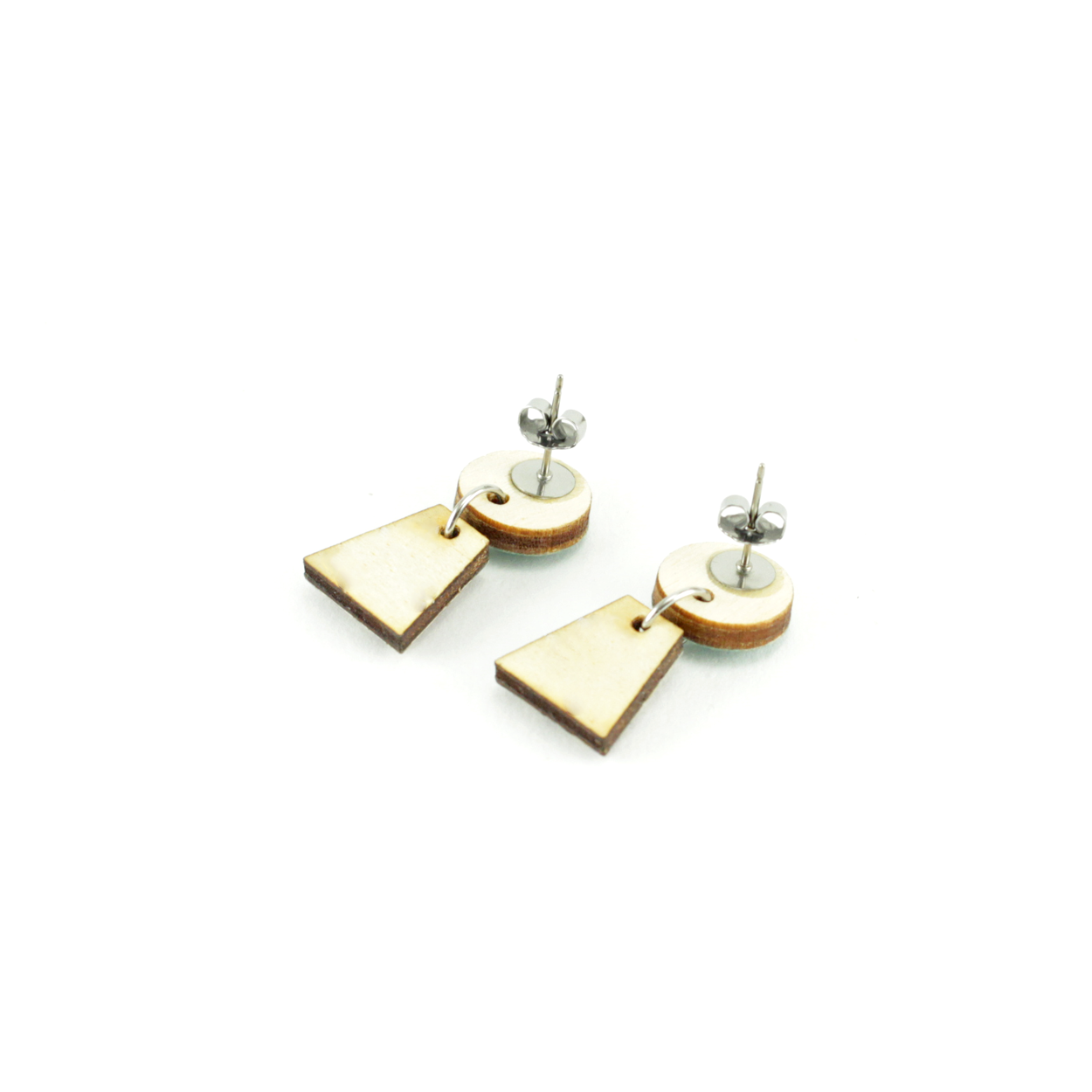 Gray and Navy Geometric Small Dangle Earrings