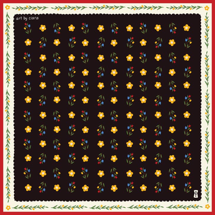 Black Tulips Bandana