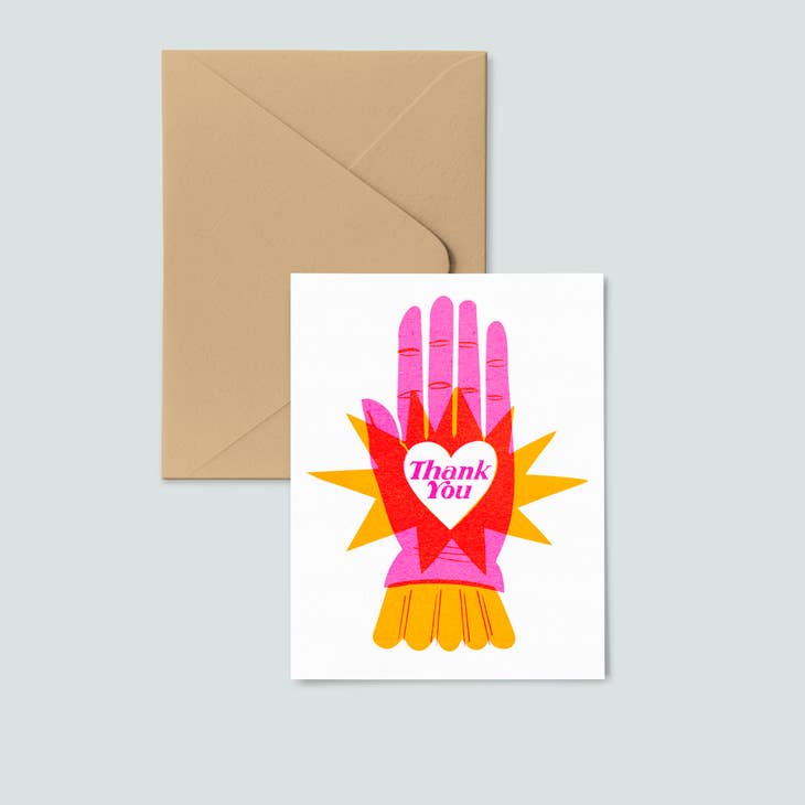 Helping Hand Risograph Thank You Card