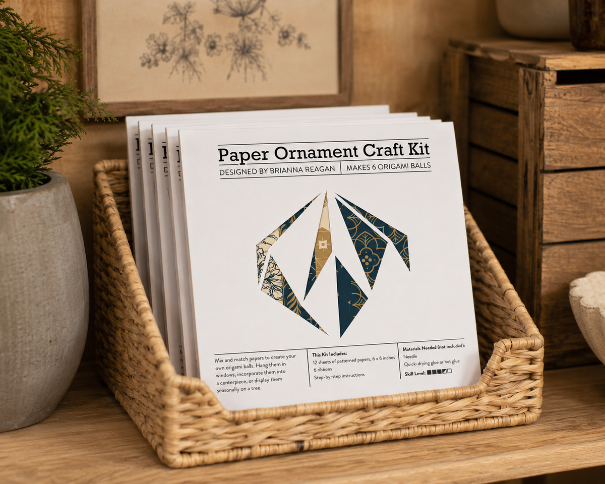 Paper Ornament Craft Kit / Blue & Gold