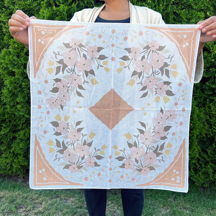 Cream Dogwood Bandana