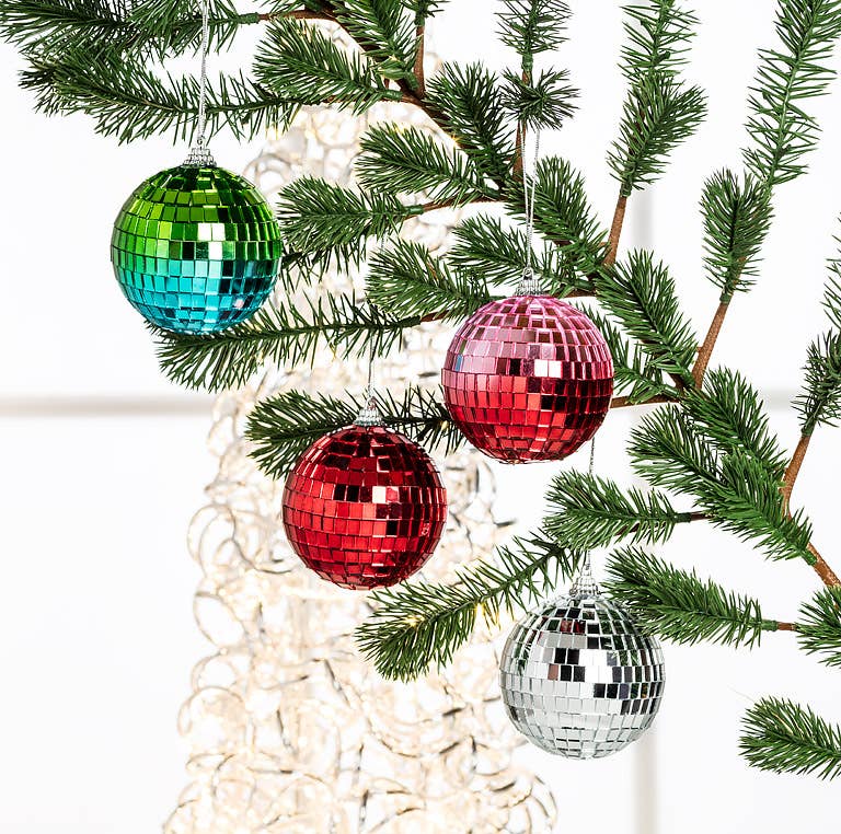 Silver Mirror Ball Ornament