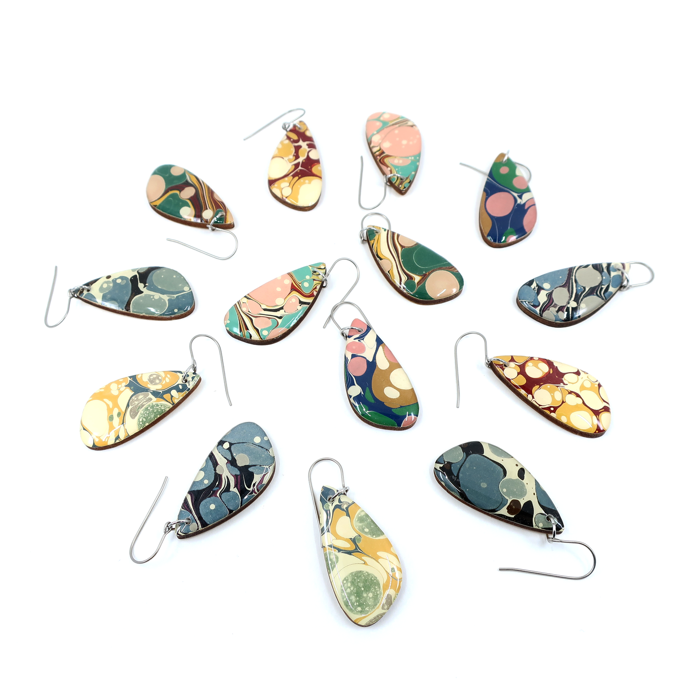 Modern Marble Dangle Earrings