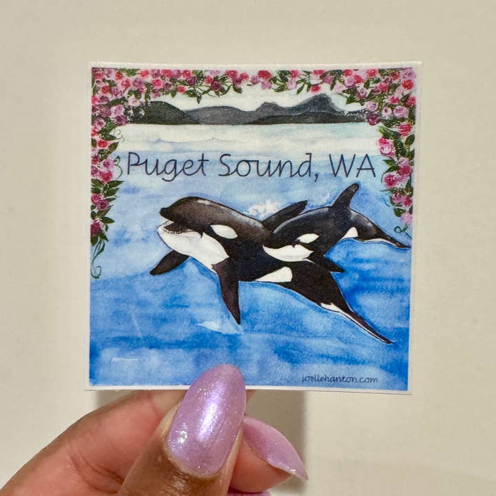 Orca Whale Puget Sound Vinyl Sticker