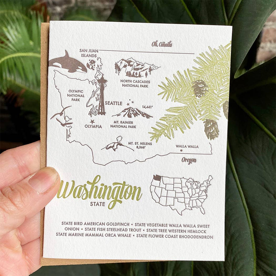 Washington State Letterpress Card