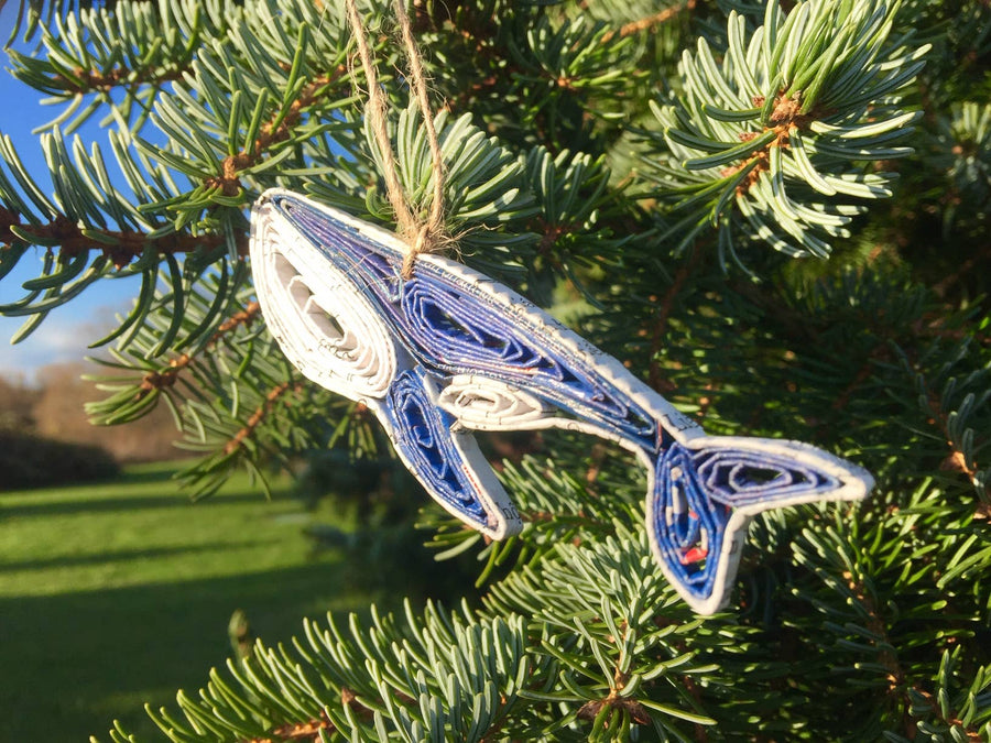 Whale Ornament - Recycled Paper: NEW