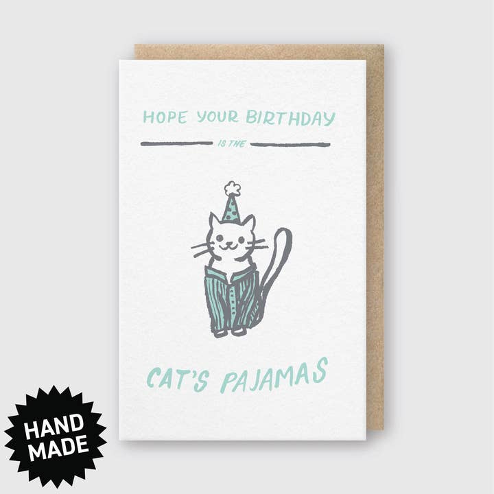 Birthday Cat's Pajamas Greeting Card
