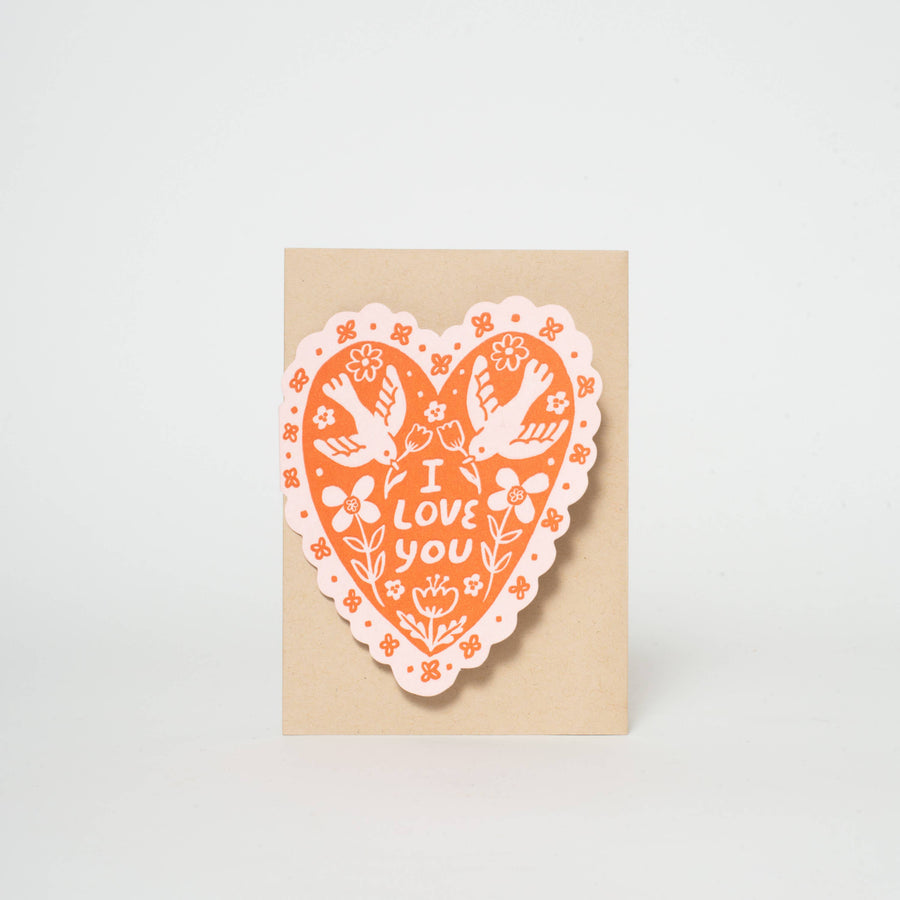 Love Birds Heart Card by Phoebe Wahl