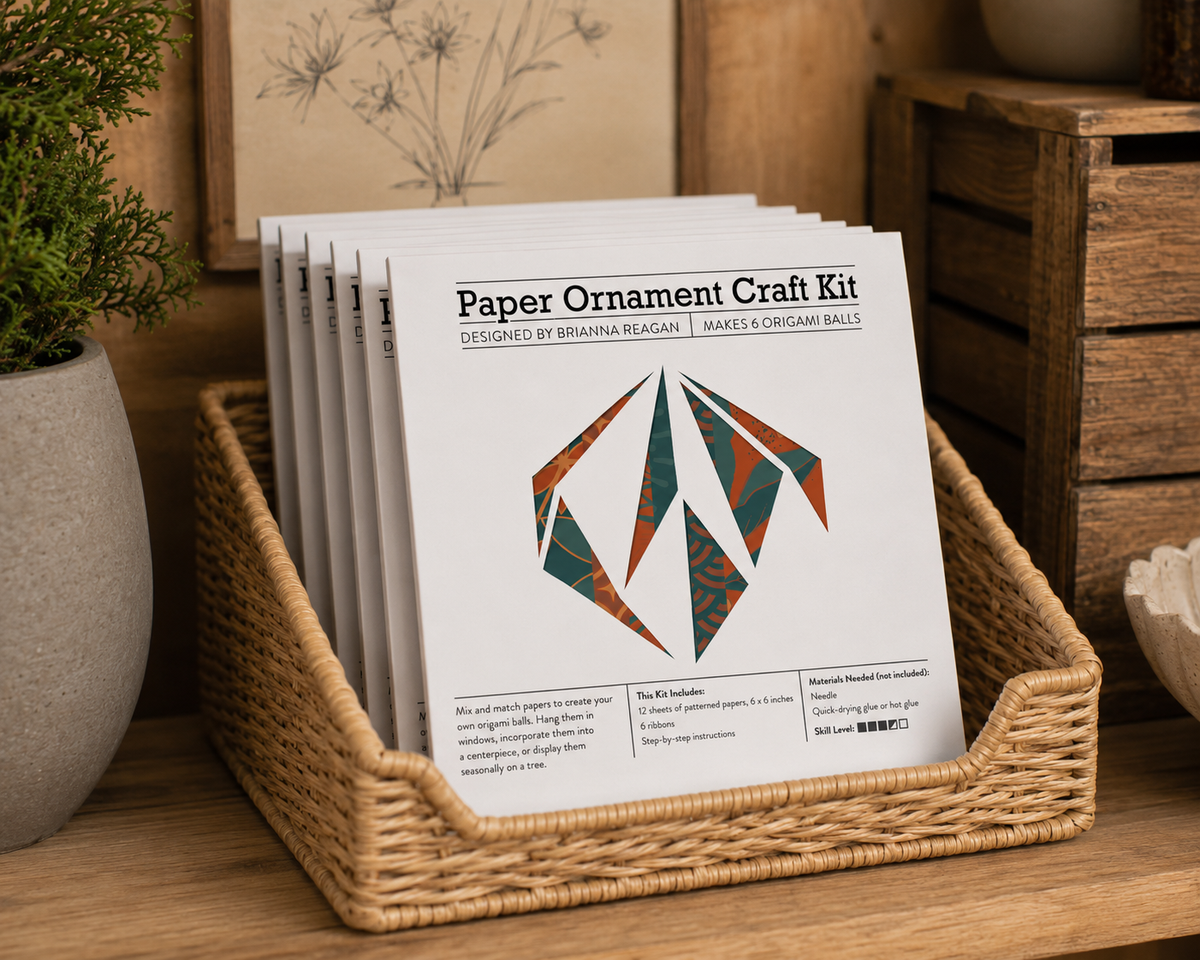 Paper Ornament Craft Kit / Teal & Copper