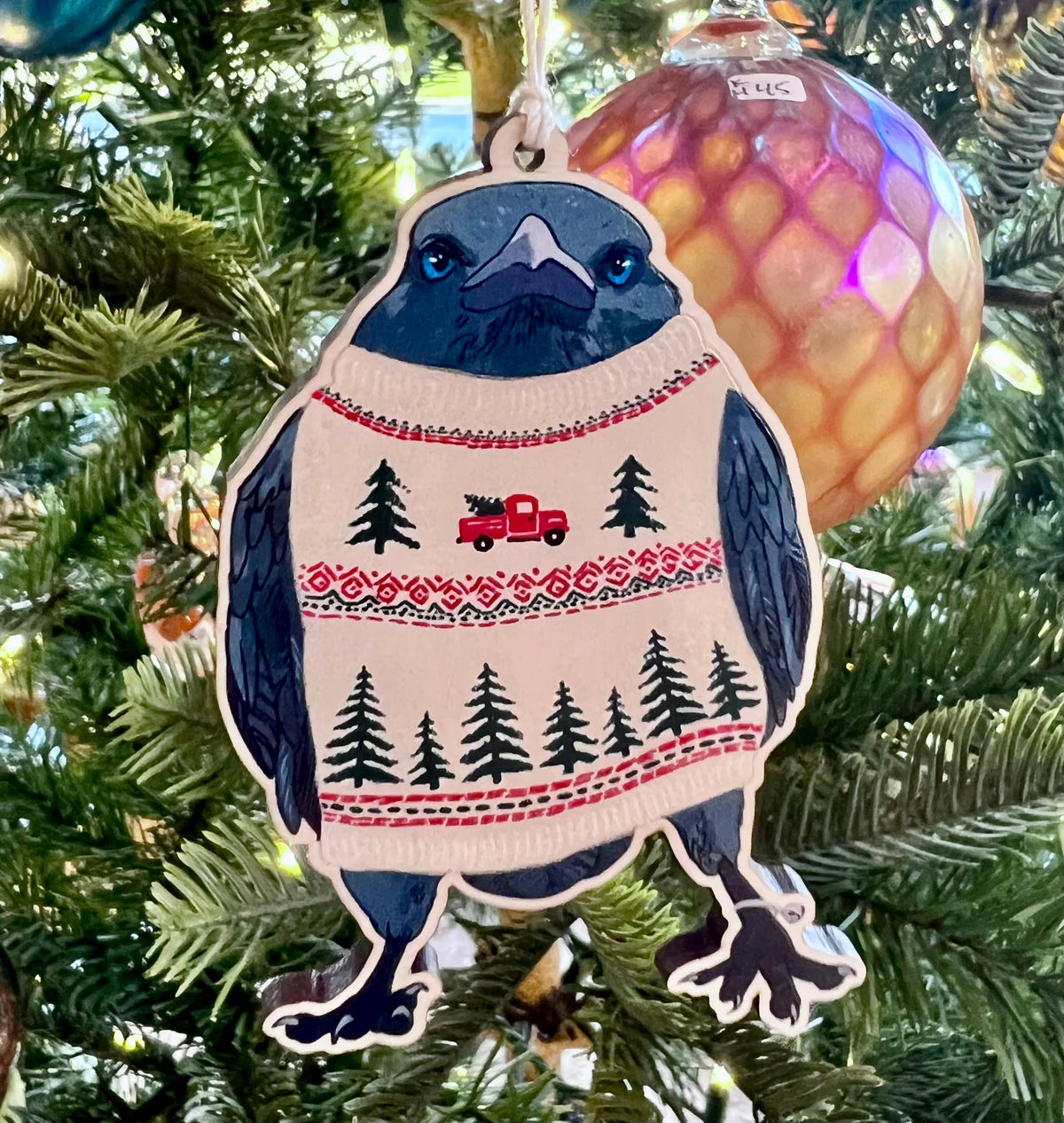 Sweater Raven Ornament 