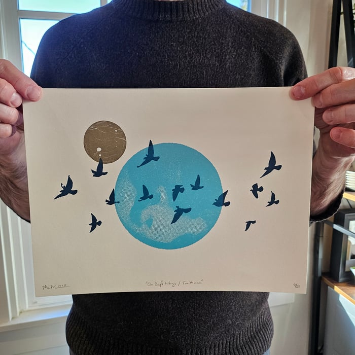 On Deft Wings / Two Moons Print
