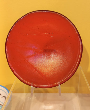 Red Roly Poly Dish by Mesolini Glass Studio