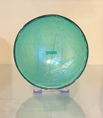 Blue Roly Poly Dish by Mesolini Glass Studio