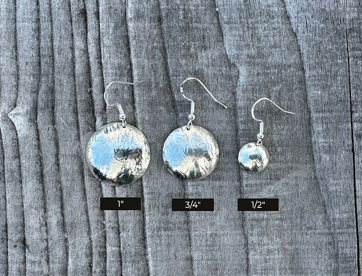 Domed Silver Moon Earrings by Michele Bianchi