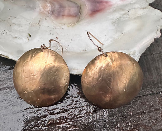 Brass Dome Earrings by Michele Bianchi