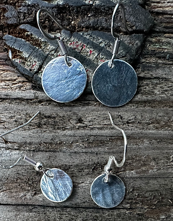 Silver Disk Earrings by Michele Bianchi