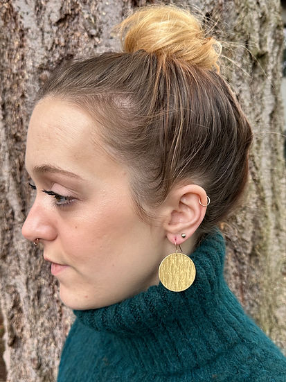 Brass Disk Earrings by Micele Bianchi