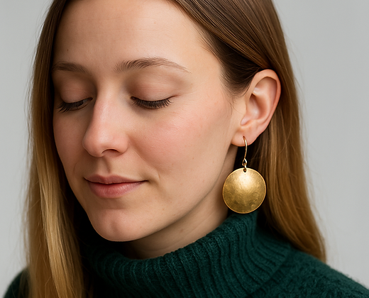 Brass Dome Earrings by Michele Bianchi
