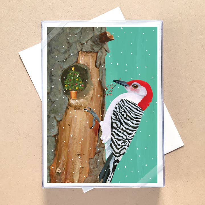 Woodpecker Deck the Halls Boxed Holiday Cards