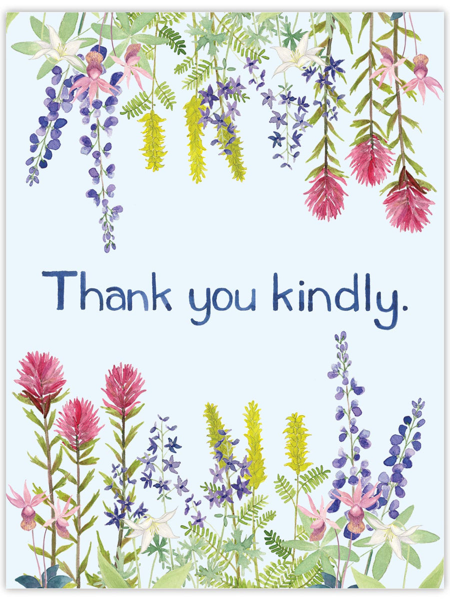 Wildflowers Thank You Card - Watercolor Greeting Card