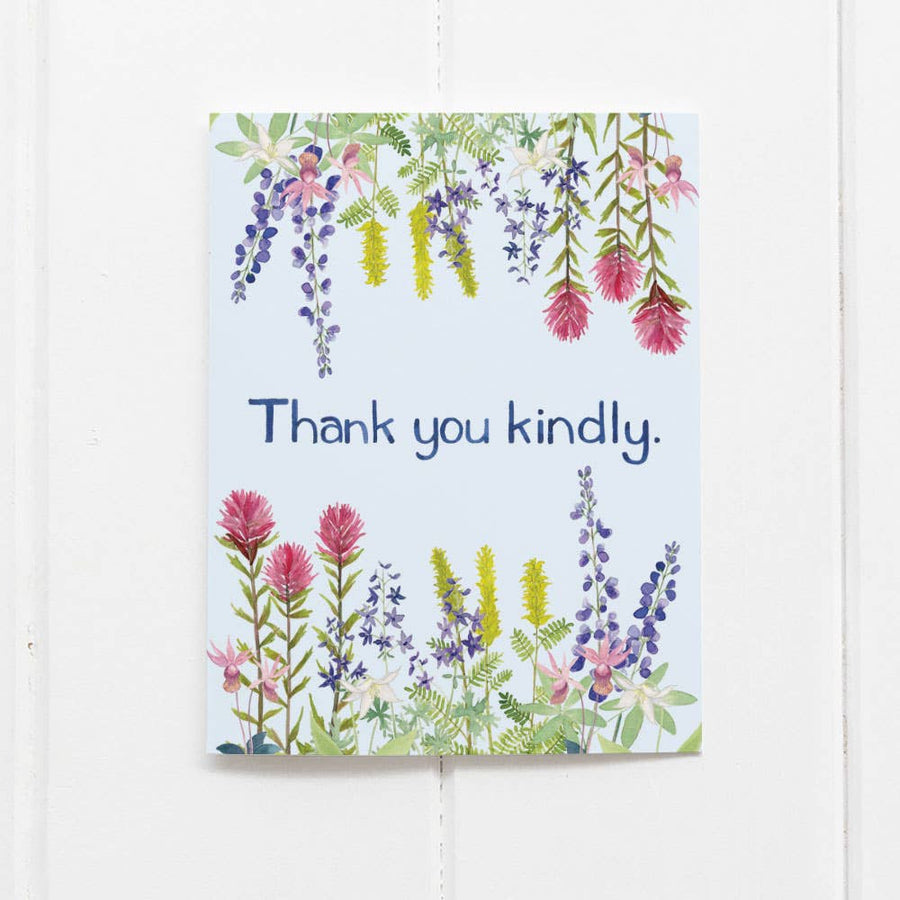 Wildflowers Thank You Card - Watercolor Greeting Card