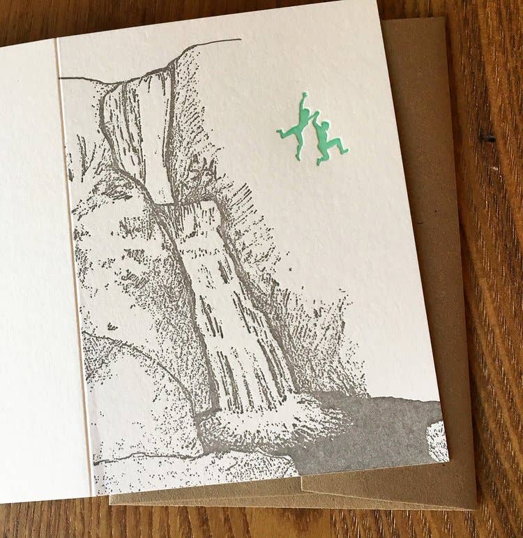 Jumping From Falls Letterpress Card