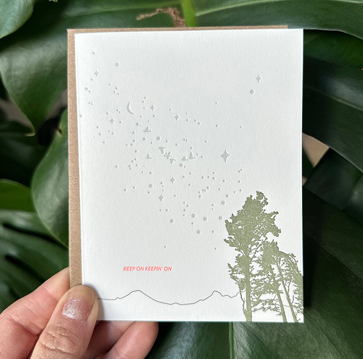 Keep on Keepin on Letterpress Greeting Card
