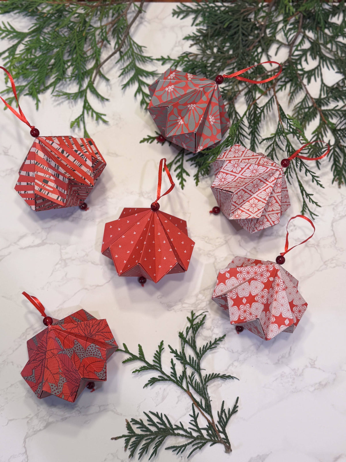 Paper Ornament Craft Kit / Red