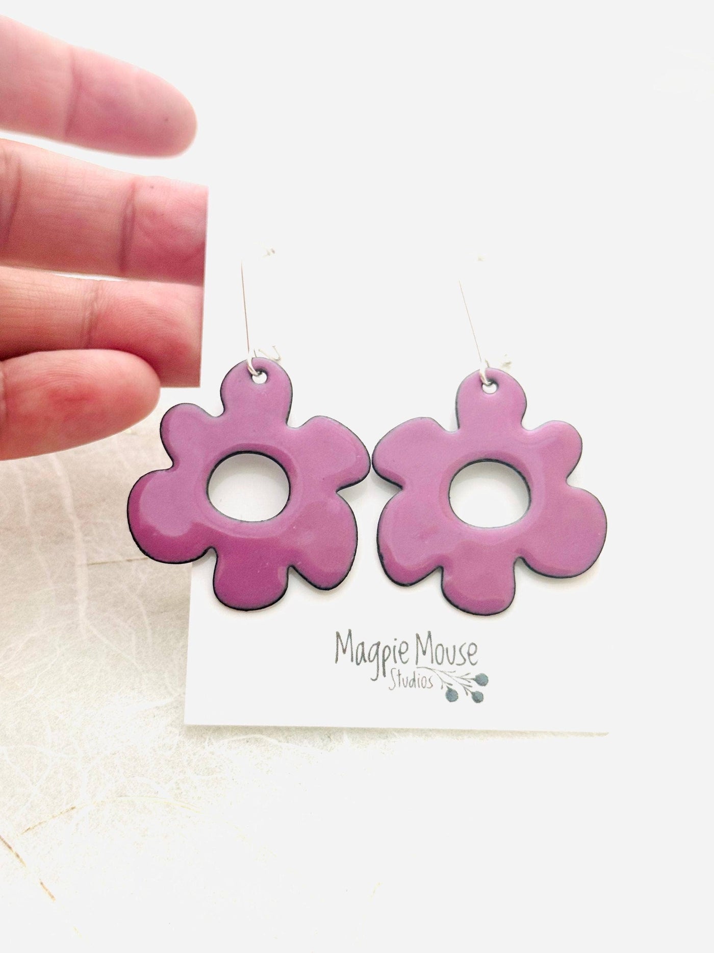 Orchid Purple Retro Flower Earrings