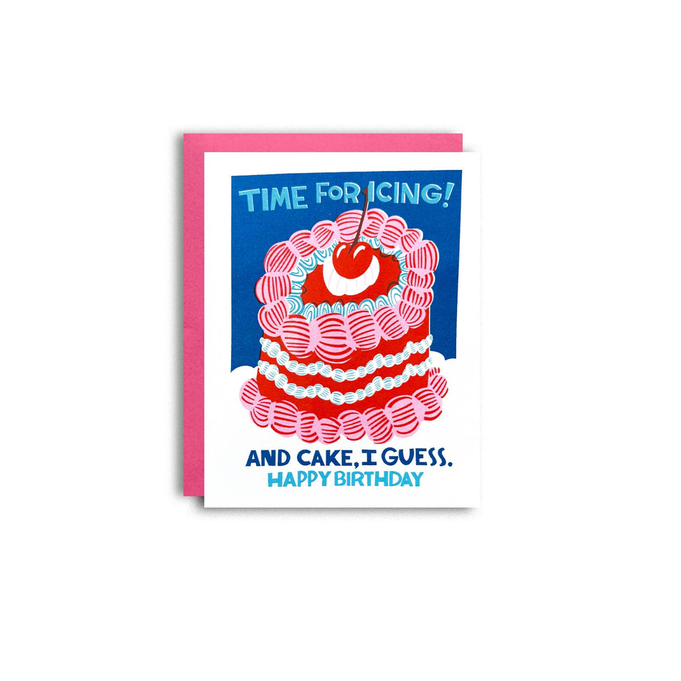 Time for Icing - Risograph Birthday Card