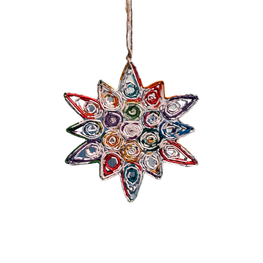 Snowflake Holiday Ornament - Recycled Paper