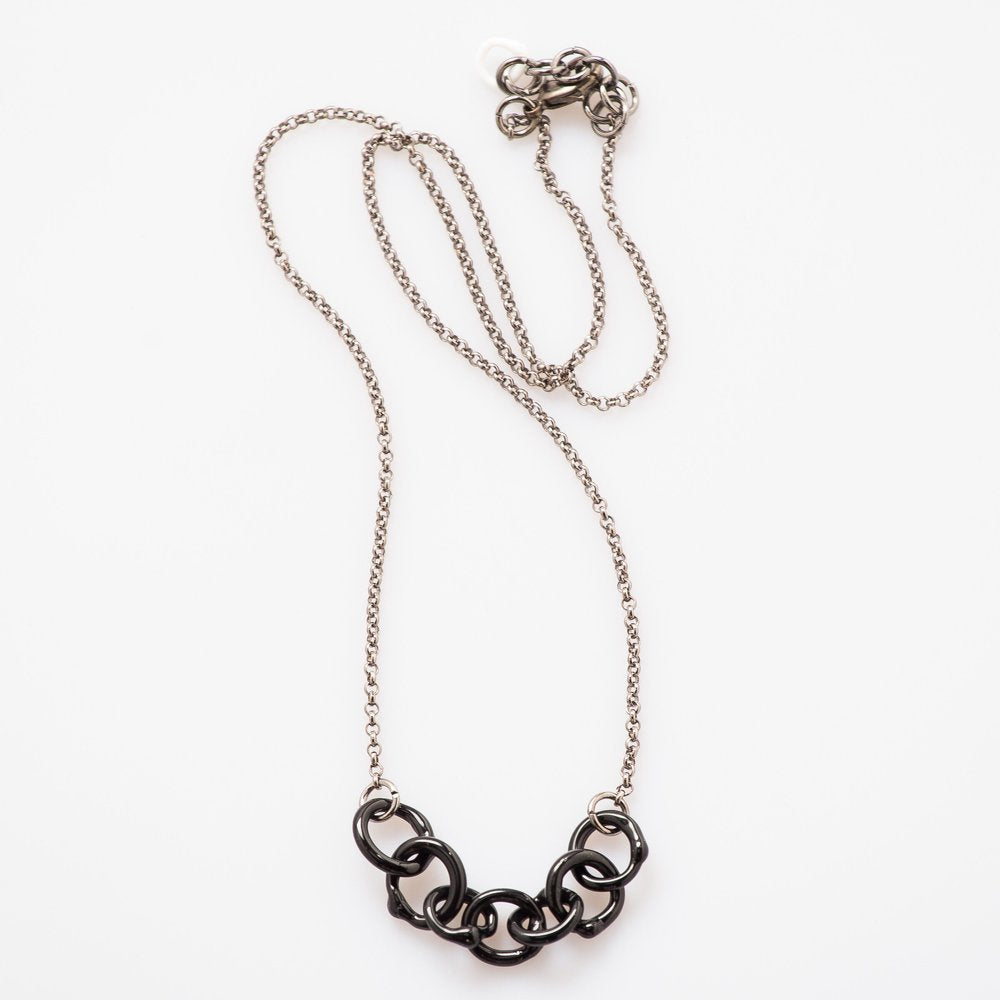 Small Glass Link Necklace by Inna Patina