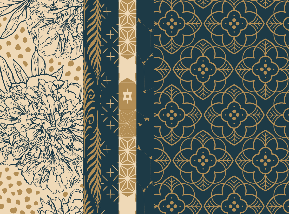 Paper Ornament Craft Kit / Blue & Gold