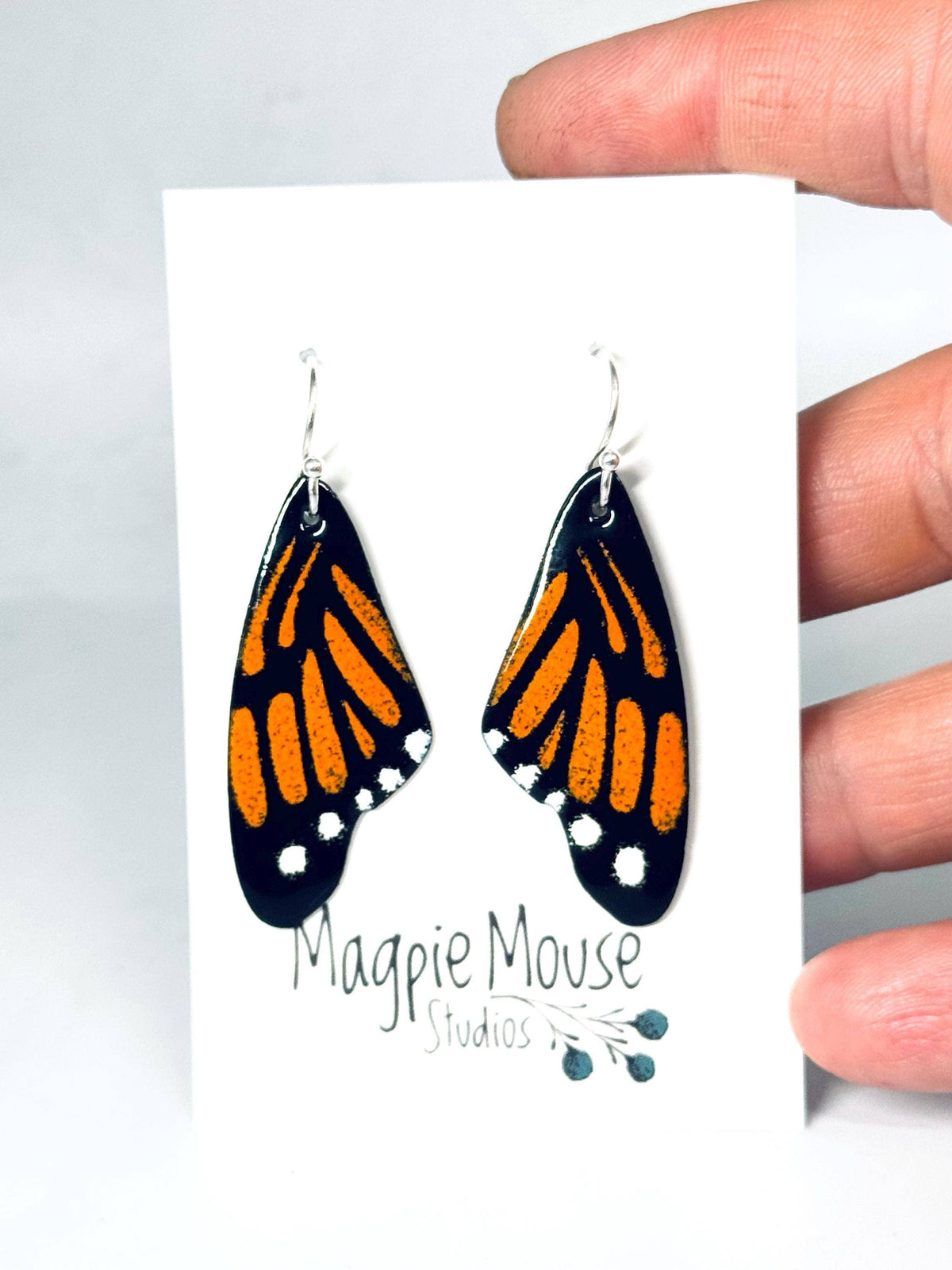 Orange Monarch Butterfly Earrings
