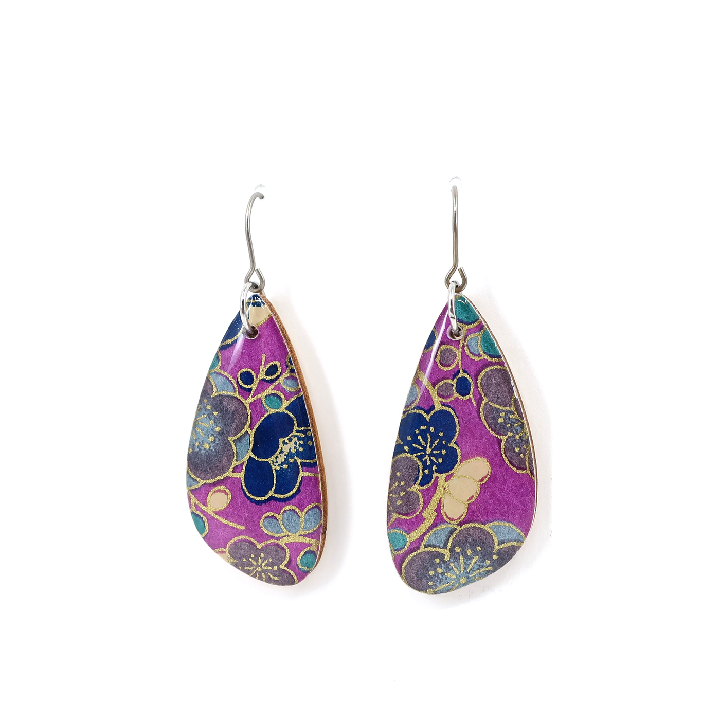 Floral Japanese Chiyogami Earrings