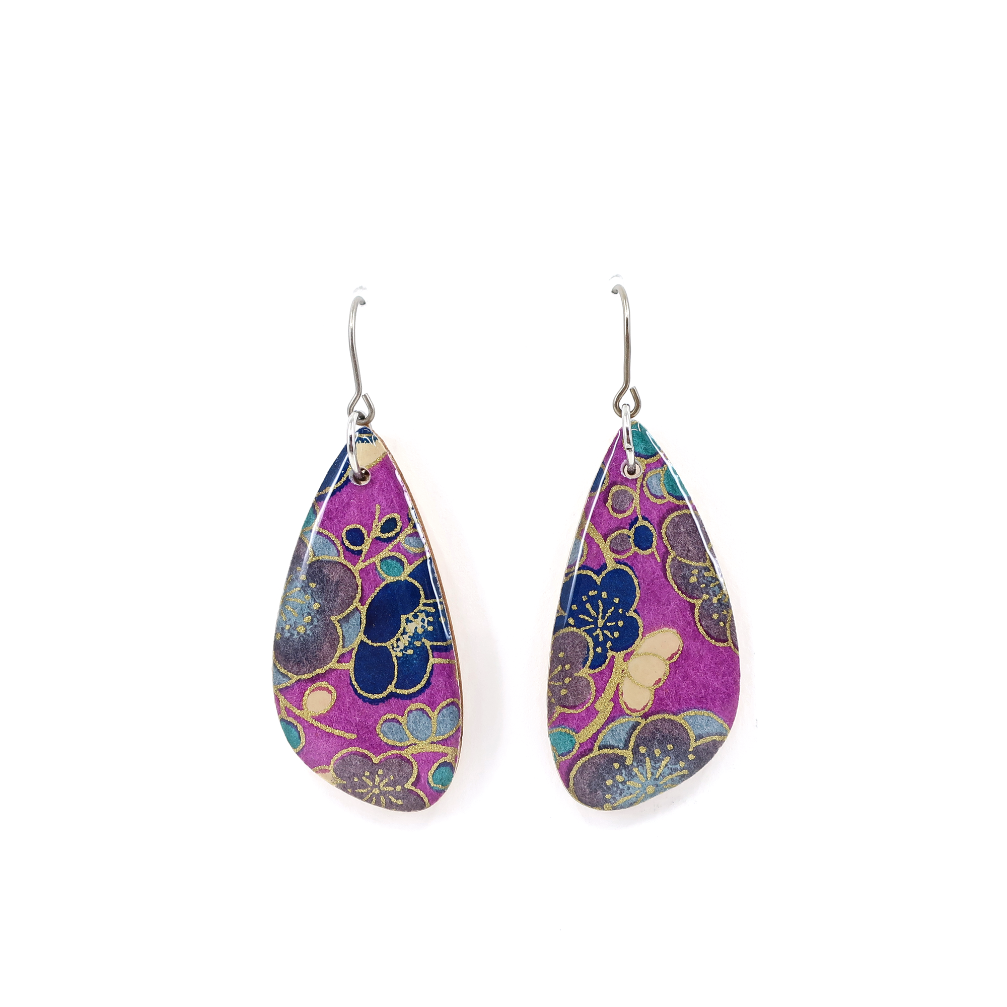 Floral Japanese Chiyogami Earrings