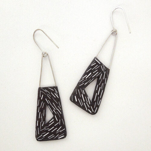 Traingles Crosshatch Earrings by Sally Prangley