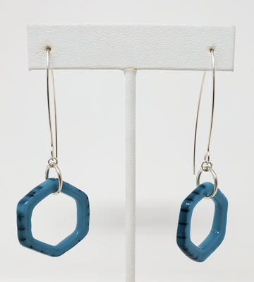 Blue With Black Wrap Glass Earrings by Kait Rhoads