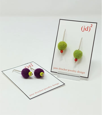 Small Felt and Wire Earrings