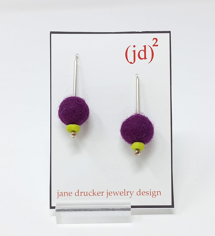 Small Felt and Wire Earrings