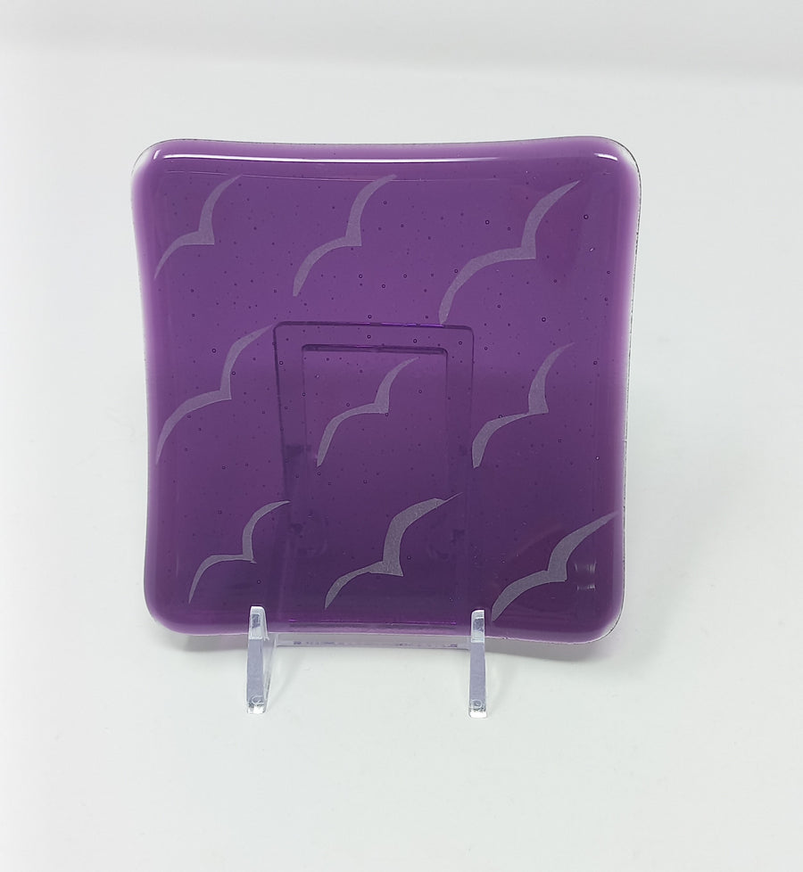 Small Purple Bird Pattern Trinket Tray