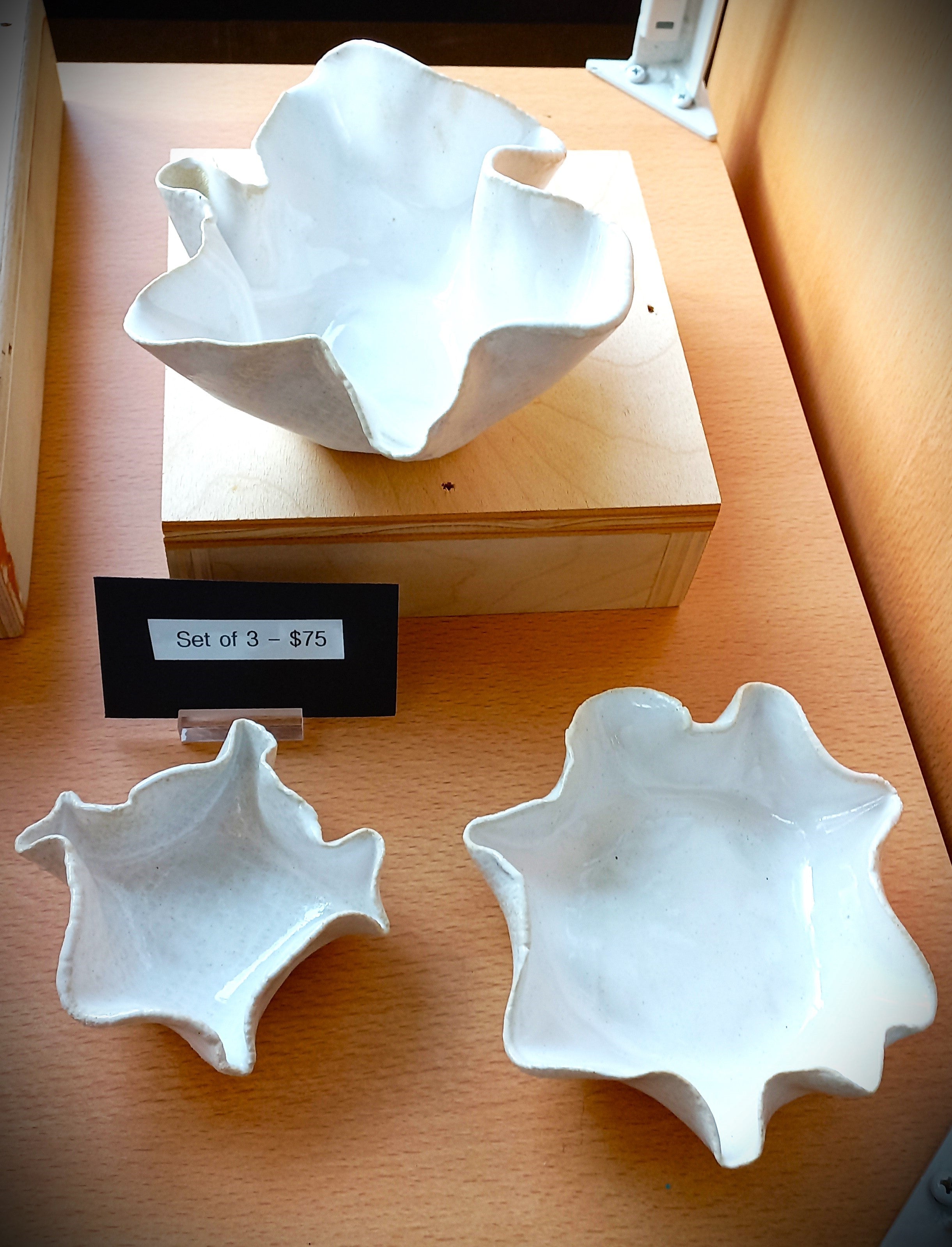 Set of Three Porcelain Dishes by Wendy Armstrong