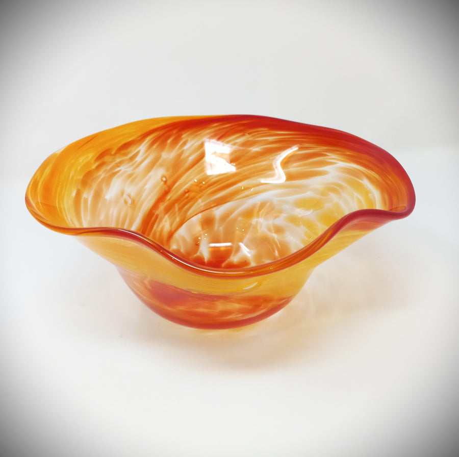 Orange Ombre Blown Glass Bowl